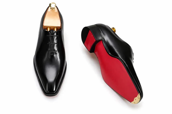 Black Wholecut Oxford Shoes — Handmade, Red Leather Sole | CpaBossAffiliate